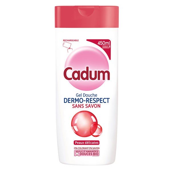 Cadum gel douche dermo-respect sans savon peaux délicates 450 ml