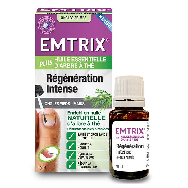 Emtrix® Régénération Intense Ongles Abîmés avec Huile Essentielle d'Arbre à Thé 10 ml