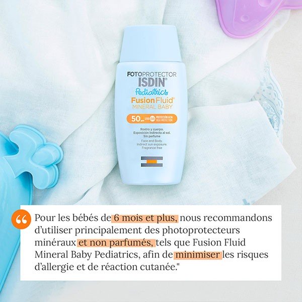 ISDIN Fotoprotector Mineral Baby Crème Solaire Visage pour Enfants SPF50 50ml