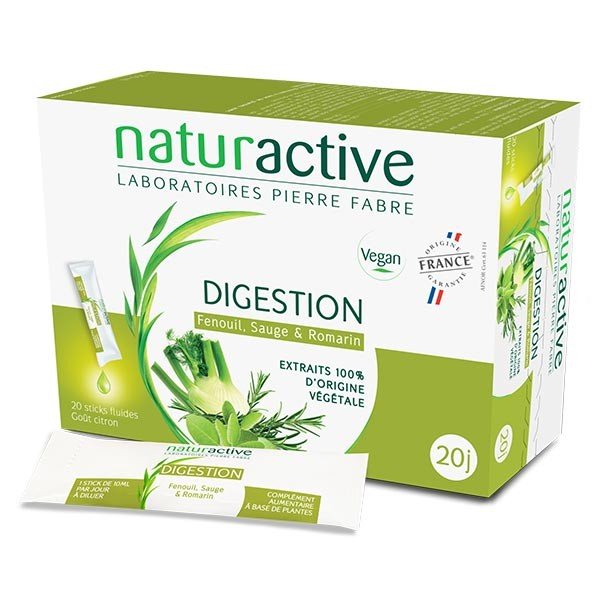 Naturactive Digestion Goût Citron 20 sticks fluides