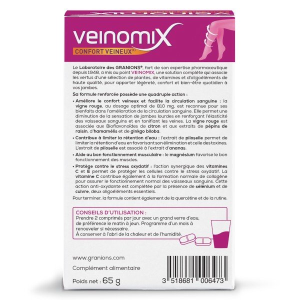 Granions Veinomix Lot de 2 x 60 comprimés