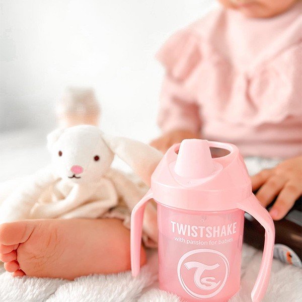 Twistshake -Straw cup Rose- Tasse avec Paille anti fuite