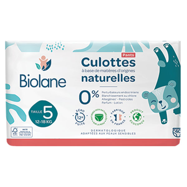 Biolane Couches Culottes Naturelles Taille 5 40 unités