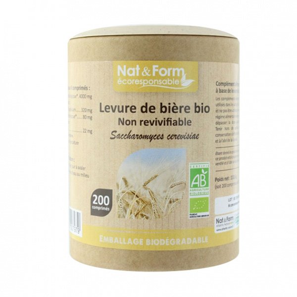 Nat & Form Eco Responsable Levure de Bière Bio 200 comprimés
